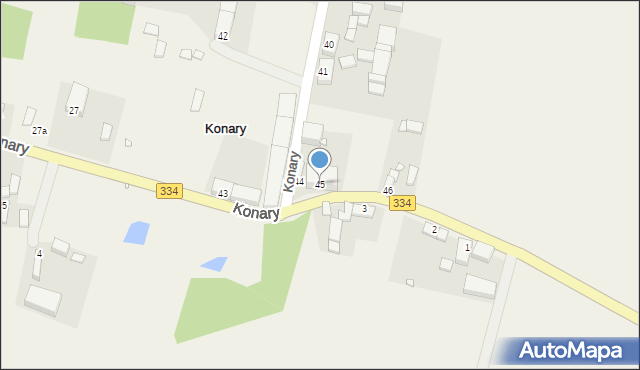 Konary, Konary, 45, mapa Konary