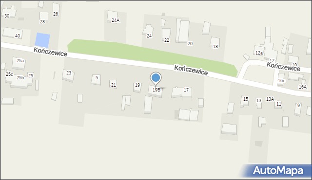 Kończewice, Kończewice, 19B, mapa Kończewice
