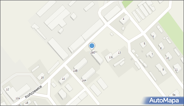 Kończewice, Kończewice, 14C, mapa Kończewice