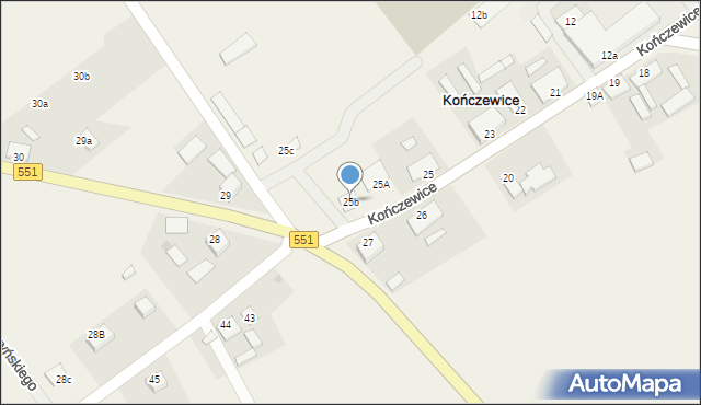 Kończewice, Kończewice, 25b, mapa Kończewice