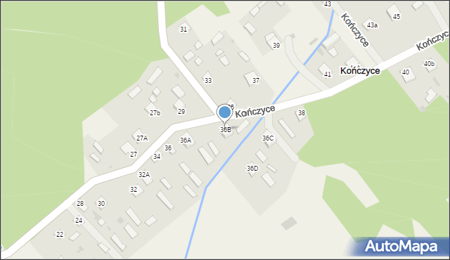 Kończyce, Kończyce, 36B, mapa Kończyce