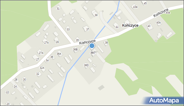 Kończyce, Kończyce, 36C, mapa Kończyce