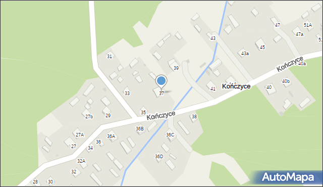 Kończyce, Kończyce, 37, mapa Kończyce