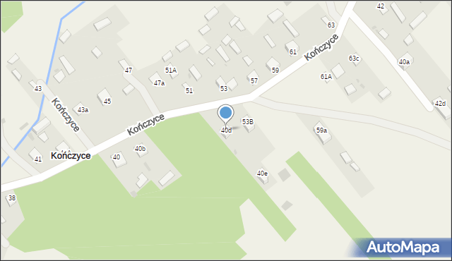 Kończyce, Kończyce, 40d, mapa Kończyce
