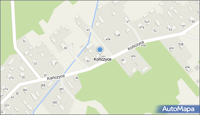 Kończyce, Kończyce, 41A, mapa Kończyce