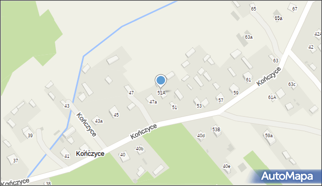 Kończyce, Kończyce, 51A, mapa Kończyce