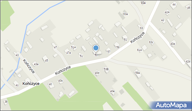 Kończyce, Kończyce, 53, mapa Kończyce