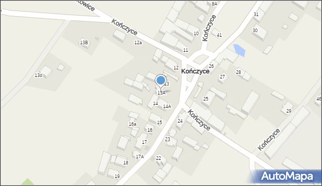 Kończyce, Kończyce, 13A, mapa Kończyce