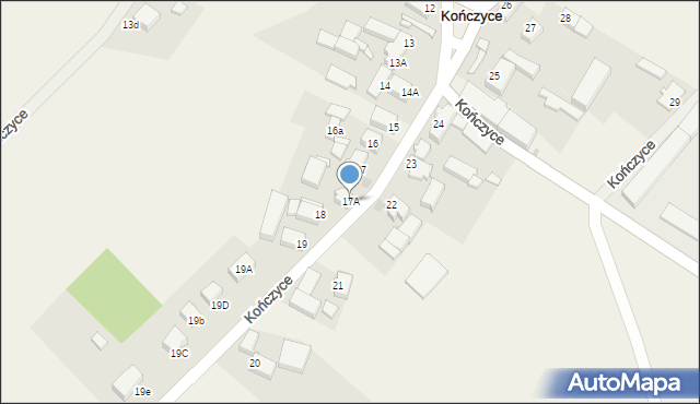 Kończyce, Kończyce, 17A, mapa Kończyce