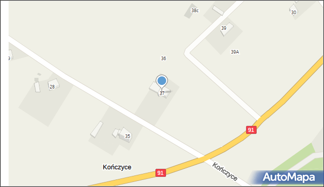 Kończyce, Kończyce, 37, mapa Kończyce
