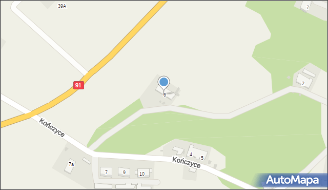 Kończyce, Kończyce, 6, mapa Kończyce
