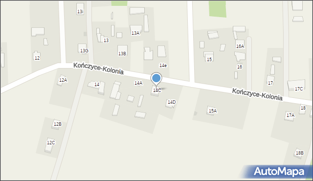 Kończyce-Kolonia, Kończyce-Kolonia, 14C, mapa Kończyce-Kolonia