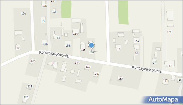 Kończyce-Kolonia, Kończyce-Kolonia, 14e, mapa Kończyce-Kolonia