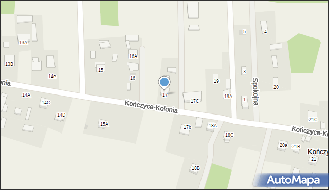 Kończyce-Kolonia, Kończyce-Kolonia, 17A, mapa Kończyce-Kolonia