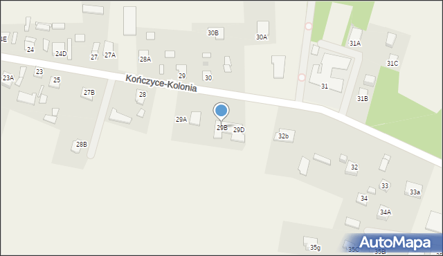 Kończyce-Kolonia, Kończyce-Kolonia, 29B, mapa Kończyce-Kolonia