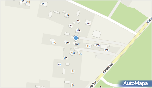 Kończyce-Kolonia, Kończyce-Kolonia, 35B, mapa Kończyce-Kolonia