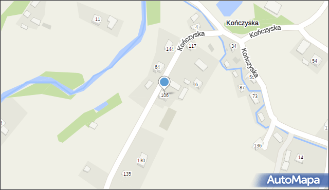 Kończyska, Kończyska, 106, mapa Kończyska