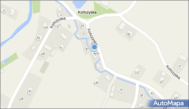 Kończyska, Kończyska, 73, mapa Kończyska