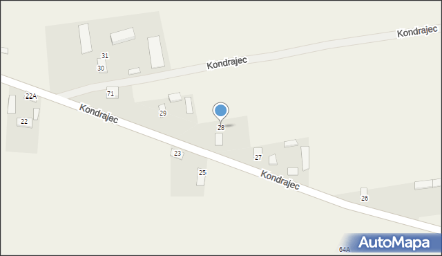 Kondrajec, Kondrajec, 28, mapa Kondrajec