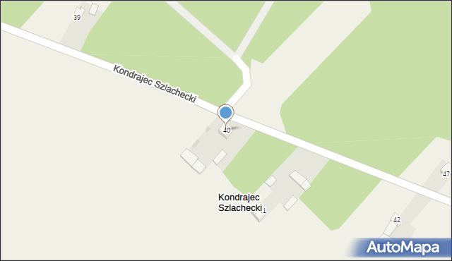 Kondrajec Szlachecki, Kondrajec Szlachecki, 40, mapa Kondrajec Szlachecki
