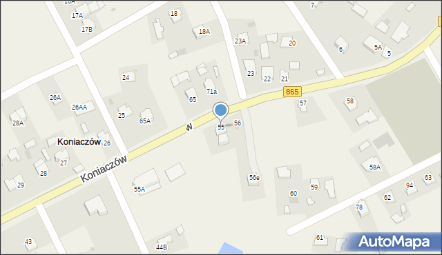 Koniaczów, Koniaczów, 55, mapa Koniaczów