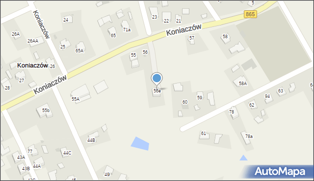 Koniaczów, Koniaczów, 56e, mapa Koniaczów