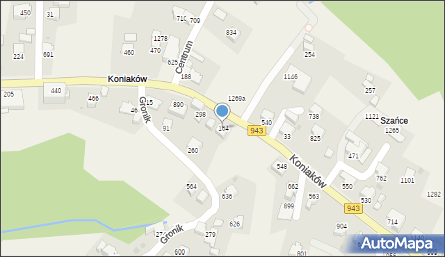 Koniaków, Koniaków, 164, mapa Koniaków