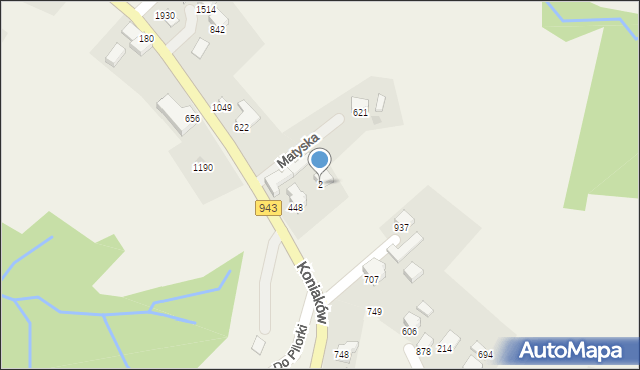 Koniaków, Koniaków, 2, mapa Koniaków