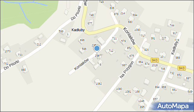 Koniaków, Koniaków, 236, mapa Koniaków