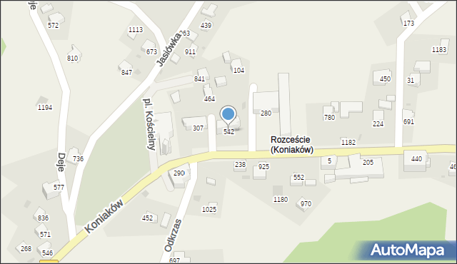 Koniaków, Koniaków, 542, mapa Koniaków