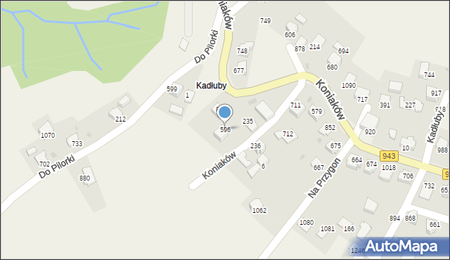 Koniaków, Koniaków, 596, mapa Koniaków