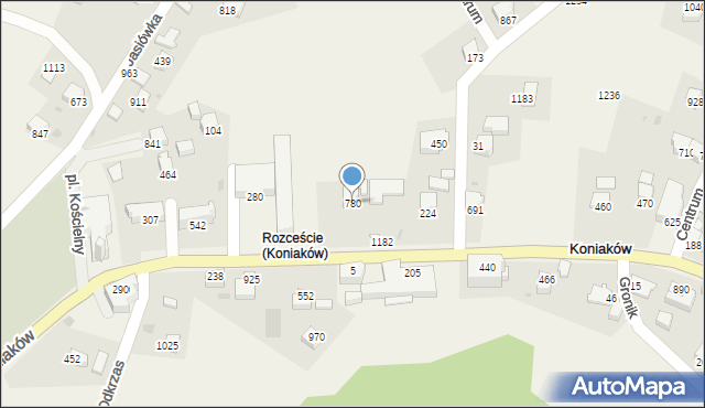 Koniaków, Koniaków, 780, mapa Koniaków