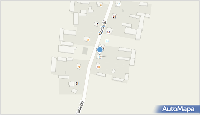 Koniecki, Koniecki, 11, mapa Koniecki