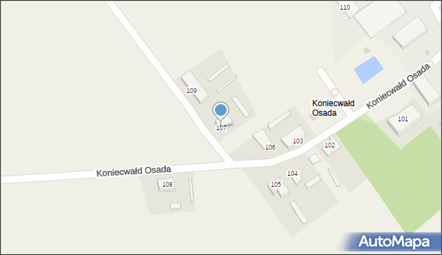 Koniecwałd, Koniecwałd, 107, mapa Koniecwałd