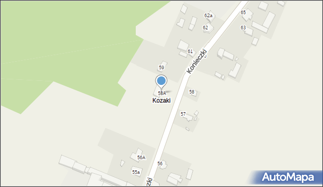 Konieczki, Konieczki, 58A, mapa Konieczki