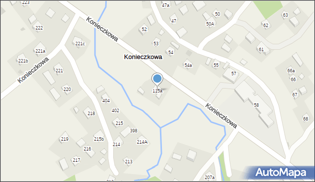 Konieczkowa, Konieczkowa, 215a, mapa Konieczkowa