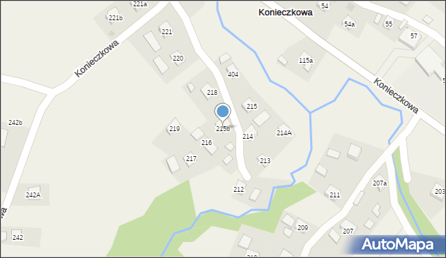 Konieczkowa, Konieczkowa, 215b, mapa Konieczkowa