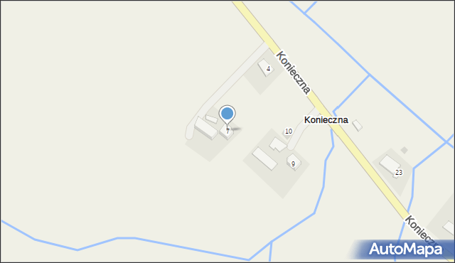 Konieczna, Konieczna, 7, mapa Konieczna