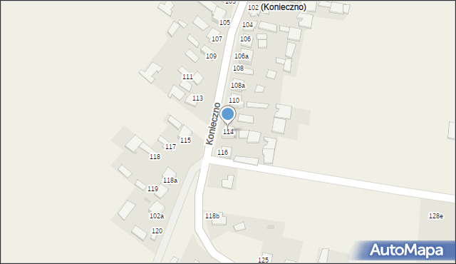 Konieczno, Konieczno, 114, mapa Konieczno