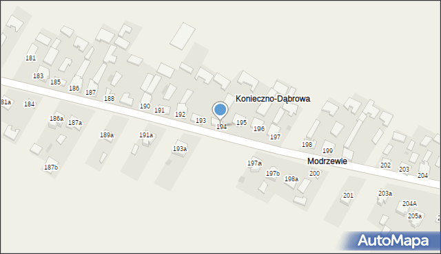 Konieczno, Konieczno, 194, mapa Konieczno