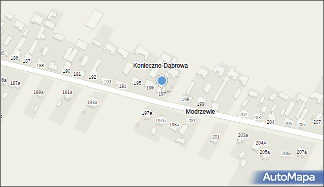 Konieczno, Konieczno, 197, mapa Konieczno