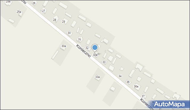 Konieczno, Konieczno, 32a, mapa Konieczno