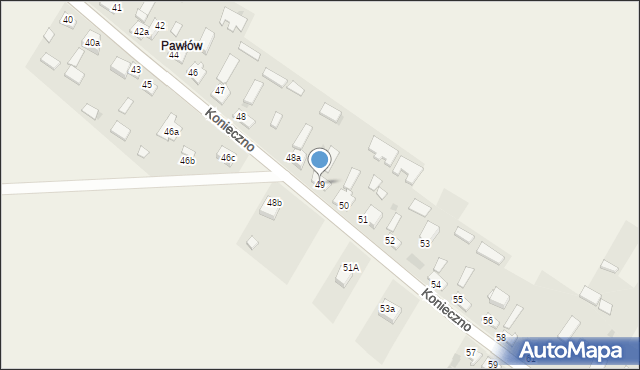 Konieczno, Konieczno, 49, mapa Konieczno