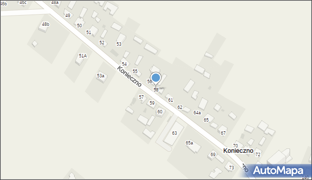 Konieczno, Konieczno, 58, mapa Konieczno