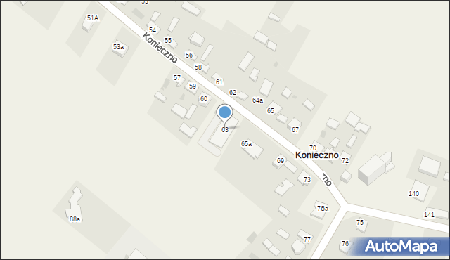 Konieczno, Konieczno, 63, mapa Konieczno