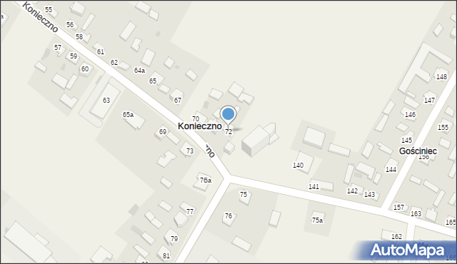 Konieczno, Konieczno, 72, mapa Konieczno