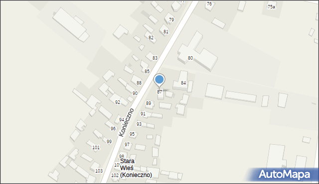 Konieczno, Konieczno, 87, mapa Konieczno