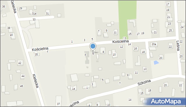 Konin, Kościelna, 6, mapa Konina