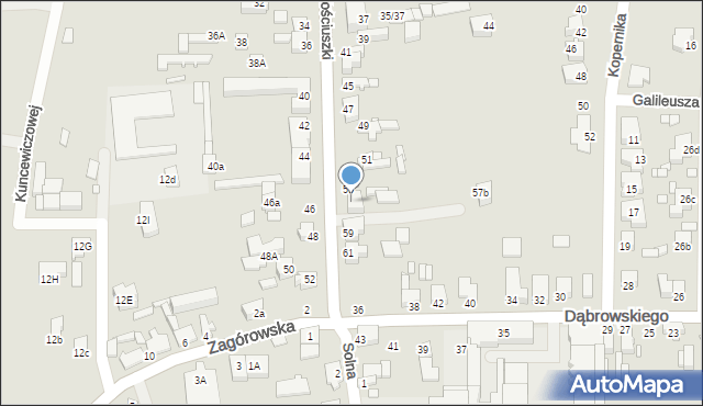Konin, Kościuszki Tadeusza, gen., 57, mapa Konina
