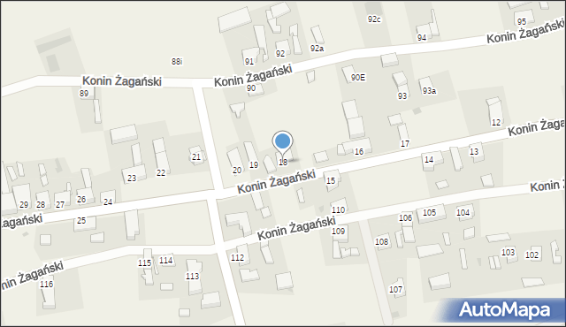 Konin Żagański, Konin Żagański, 18, mapa Konin Żagański